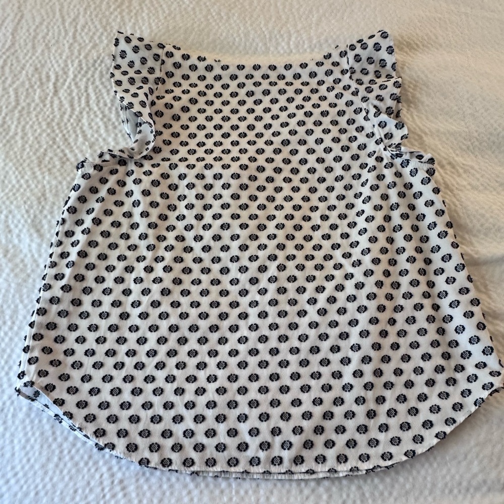 Ann Taylor Black and White Ruffled Tank Top - Picture 2 of 5